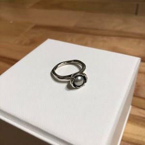 Pandora “My Wish” Flower Pearl Ring